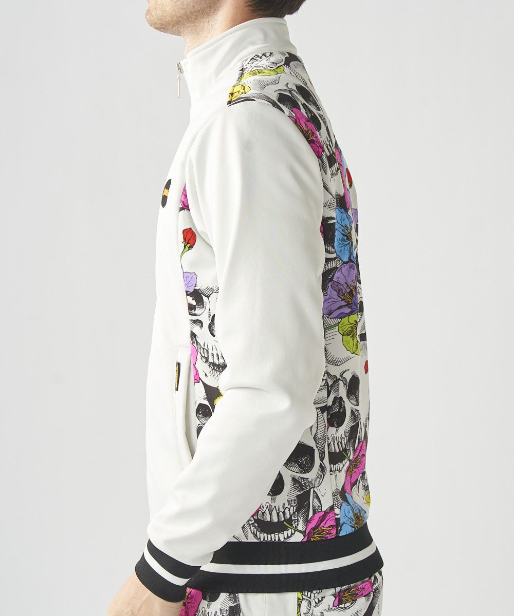メンズ 透湿撥水ボンディングブルゾン Neon Skull Flowers/ネオン