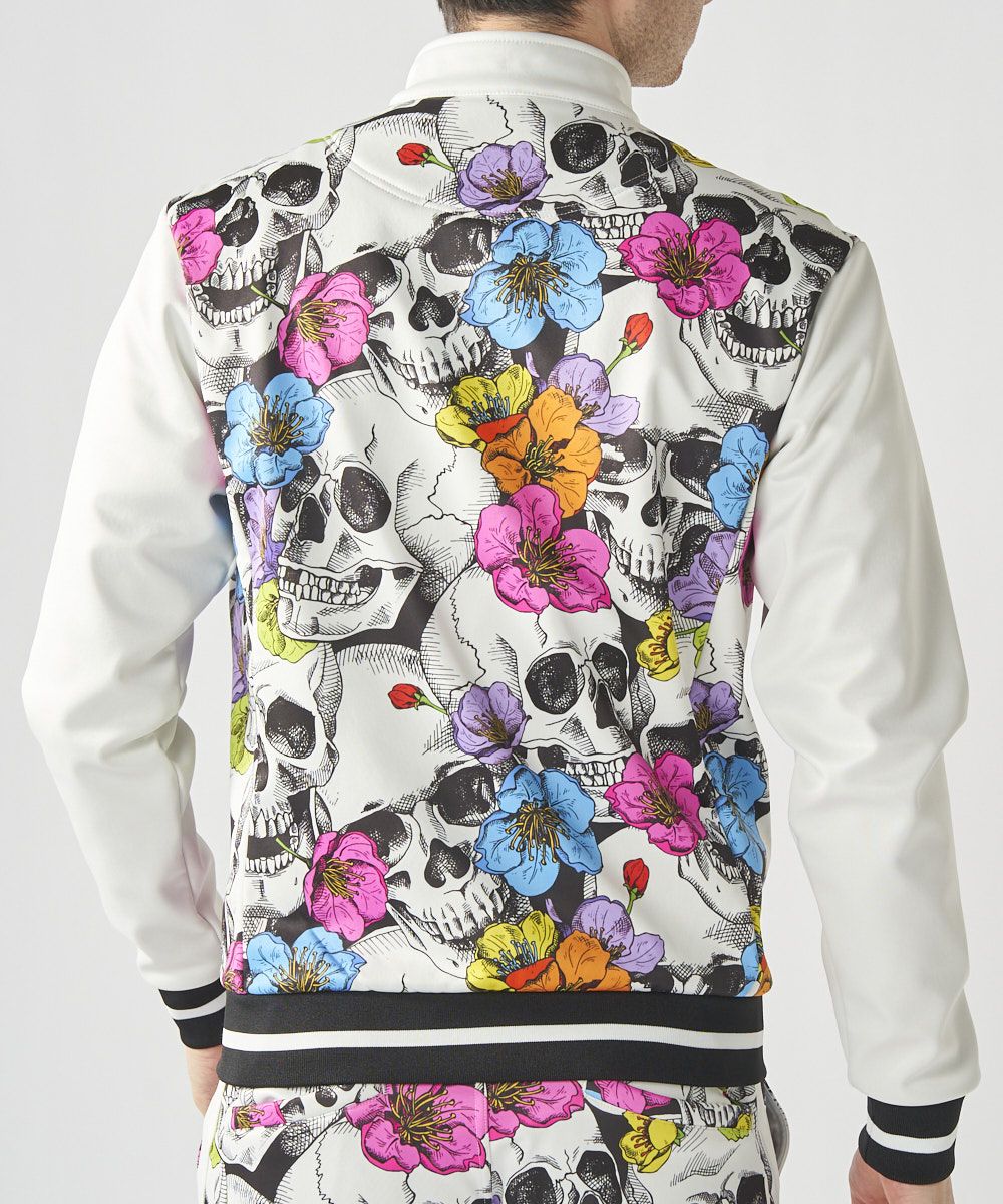 メンズ 透湿撥水ボンディングブルゾン Neon Skull Flowers/ネオン