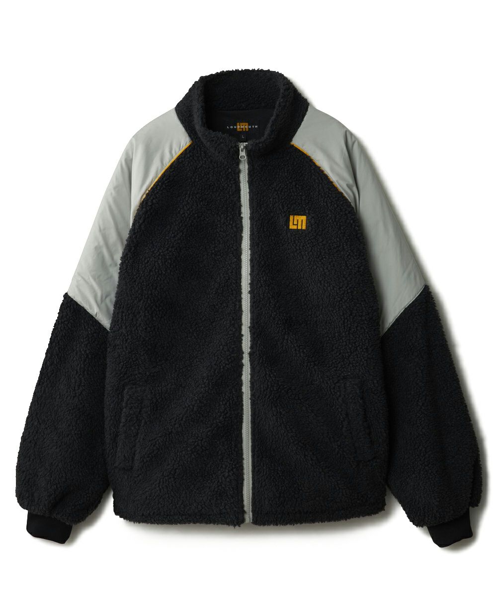 ラウドマウスゴルフ メンズ ボア×タフタ配色ジップブルゾン