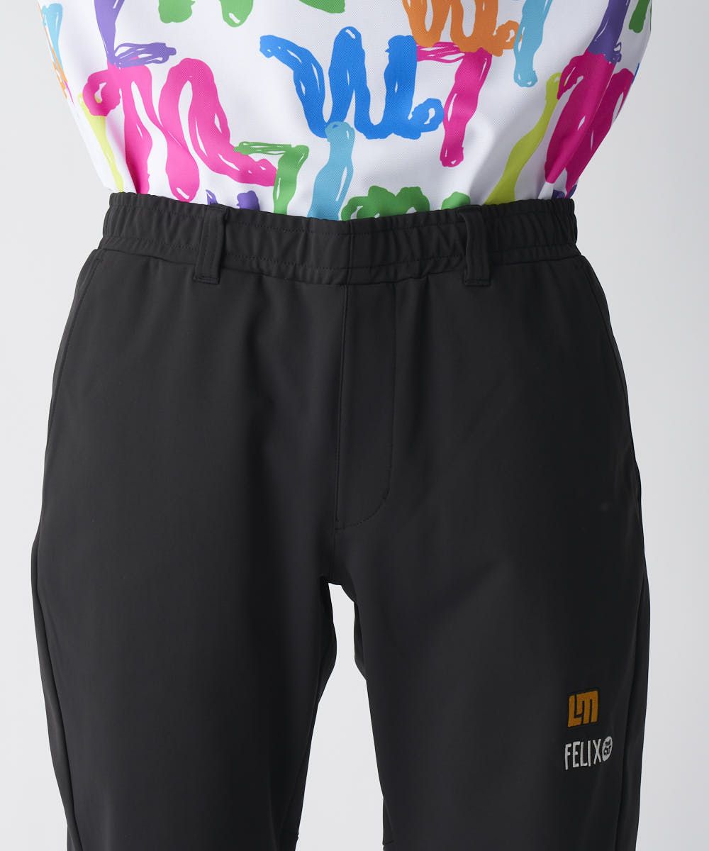 メンズ LOUDMOUTH×FELIX コラボ ストレッチ裏起毛パンツ ブラック
