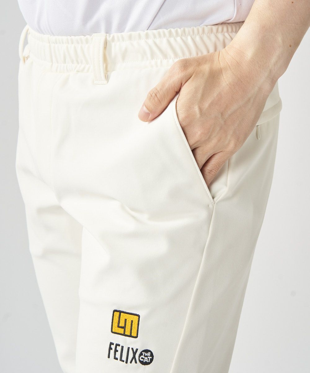 メンズ LOUDMOUTH×FELIX コラボ ストレッチ裏起毛パンツ ホワイト