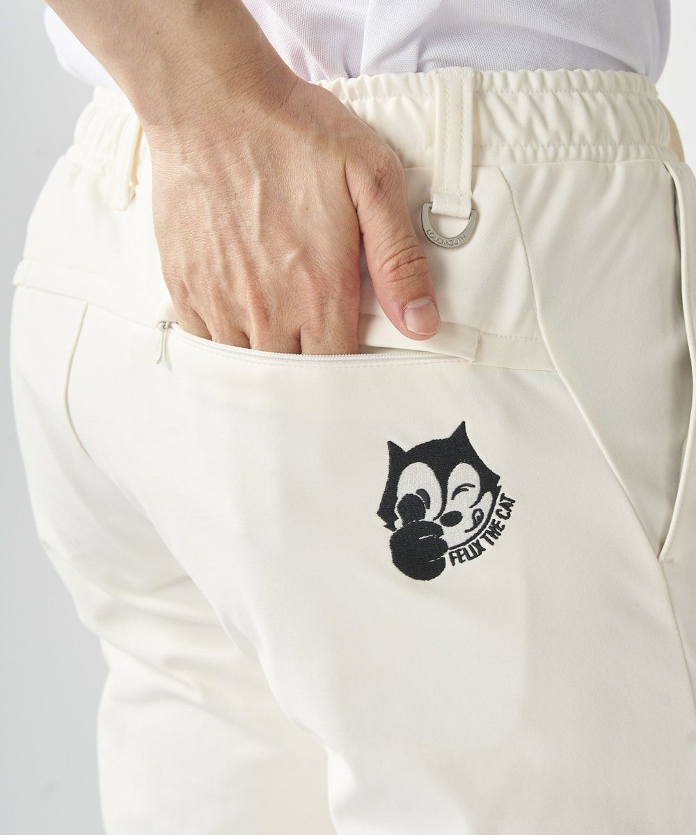 メンズ LOUDMOUTH×FELIX コラボ ストレッチ裏起毛パンツ ホワイト