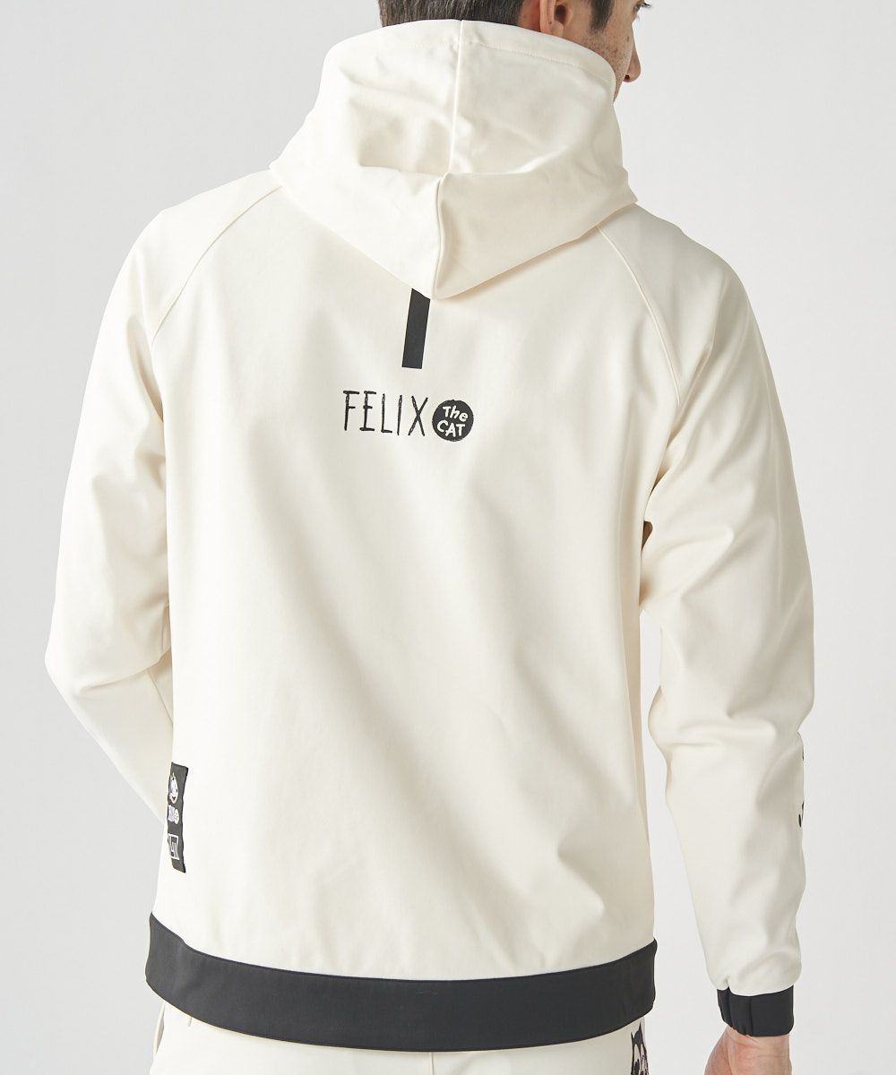 メンズ LOUDMOUTH×FELIX コラボ ストレッチ裏起毛ブルゾン ホワイト