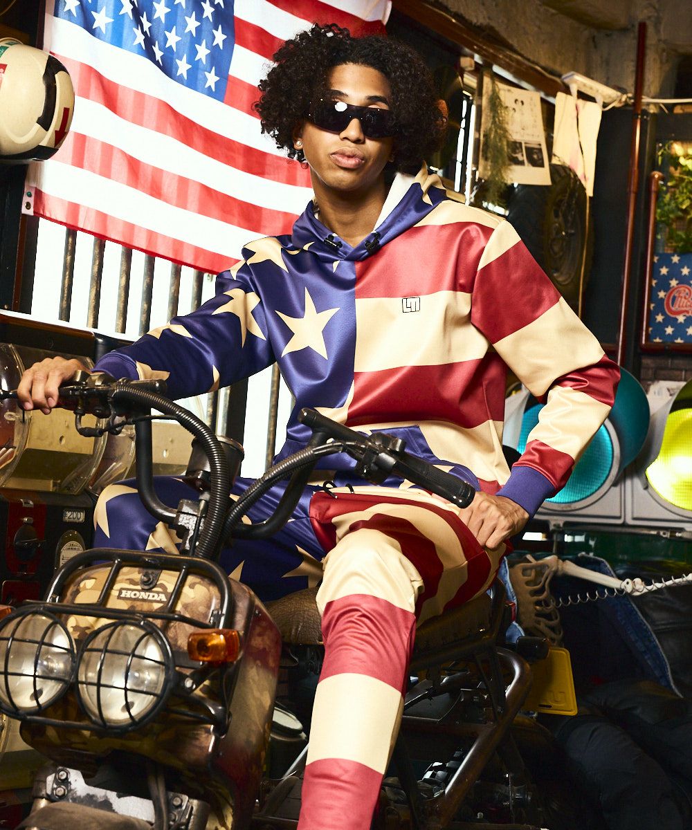 メンズ 撥水裏フリース柄パーカー Old Glory/オールドグローリー