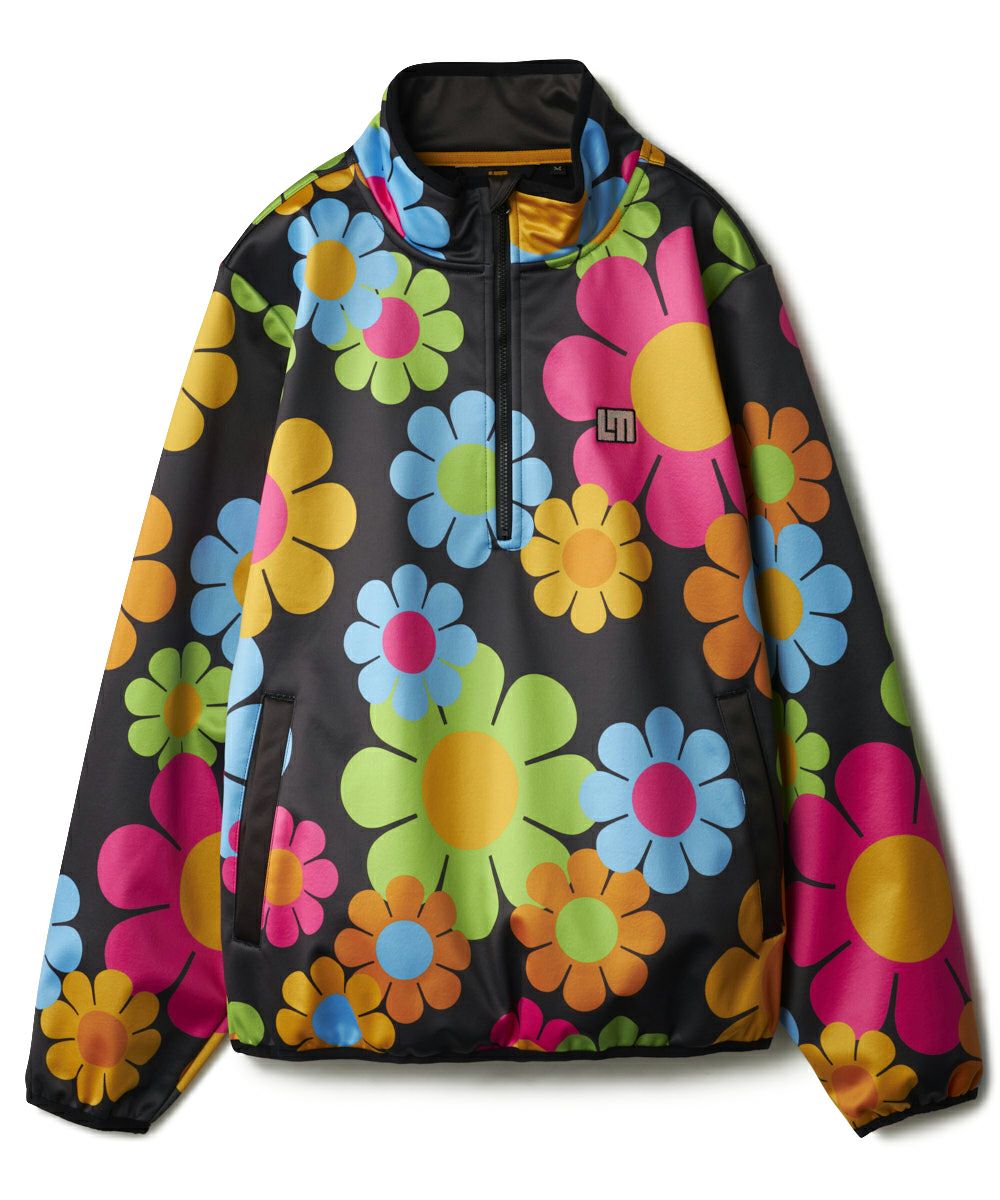 レディース 撥水裏フリース柄ハーフZIPプルオーバー Magic Bus