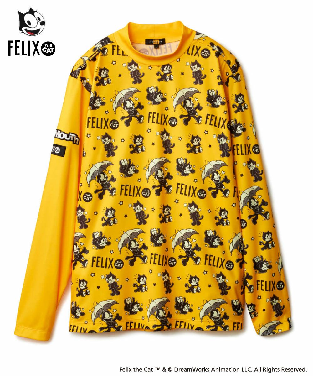 メンズ LOUDMOUTH×FELIX コラボ長袖モックネックシャツ オレンジ