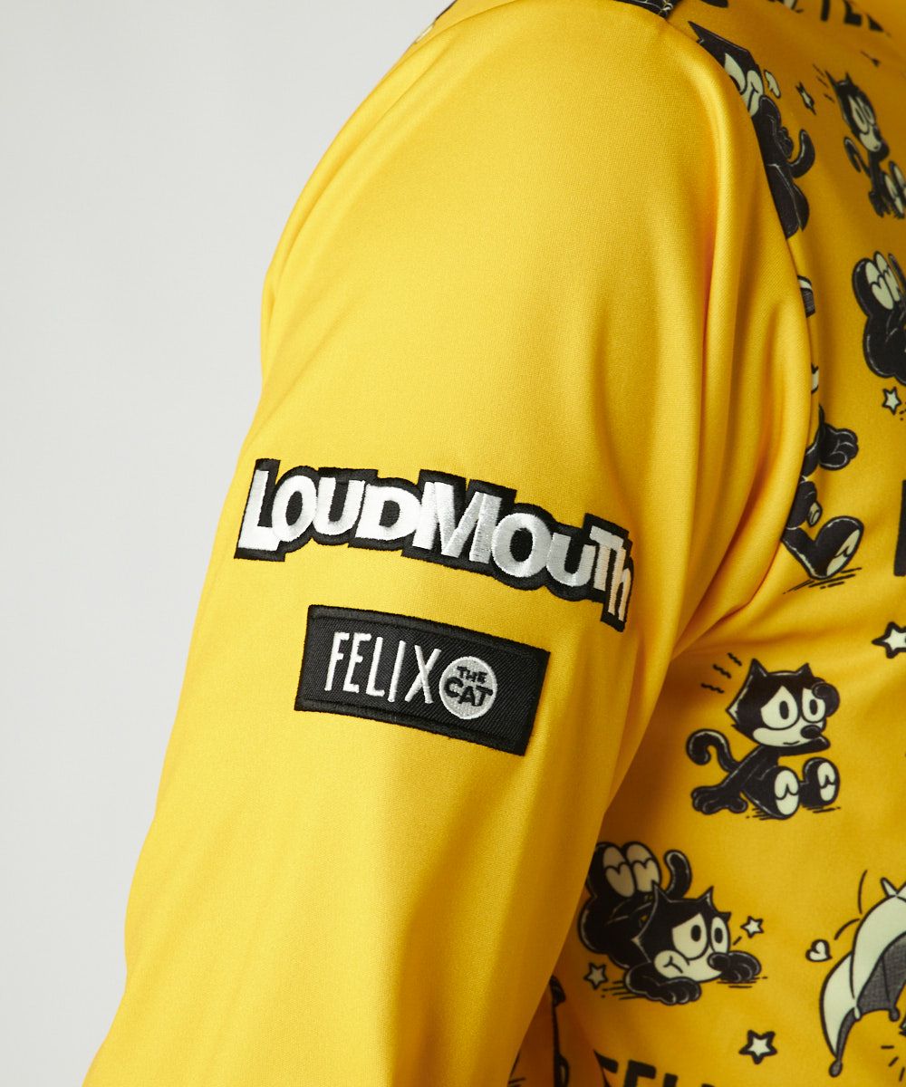 メンズ LOUDMOUTH×FELIX コラボ長袖モックネックシャツ オレンジ