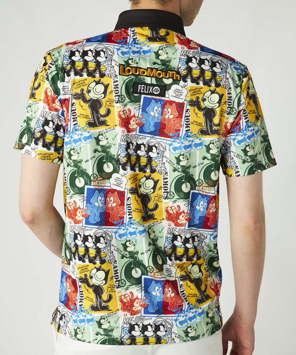 メンズ LOUDMOUTH×FELIX コラボ柄半袖シャツ ブラック | LOUDMOUTH JAPAN