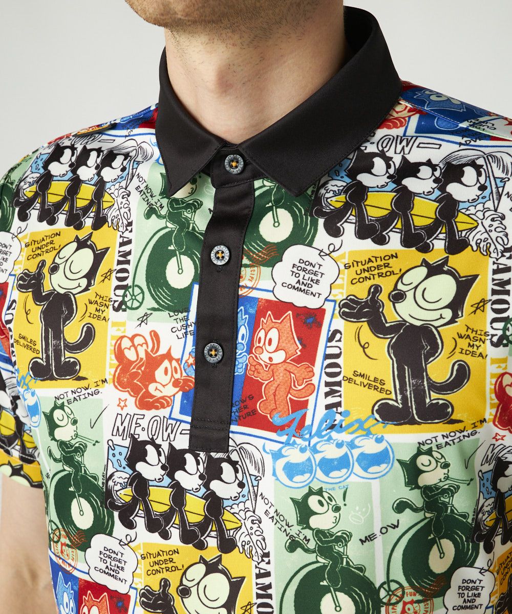 メンズ LOUDMOUTH×FELIX コラボ柄半袖シャツ ブラック | LOUDMOUTH JAPAN