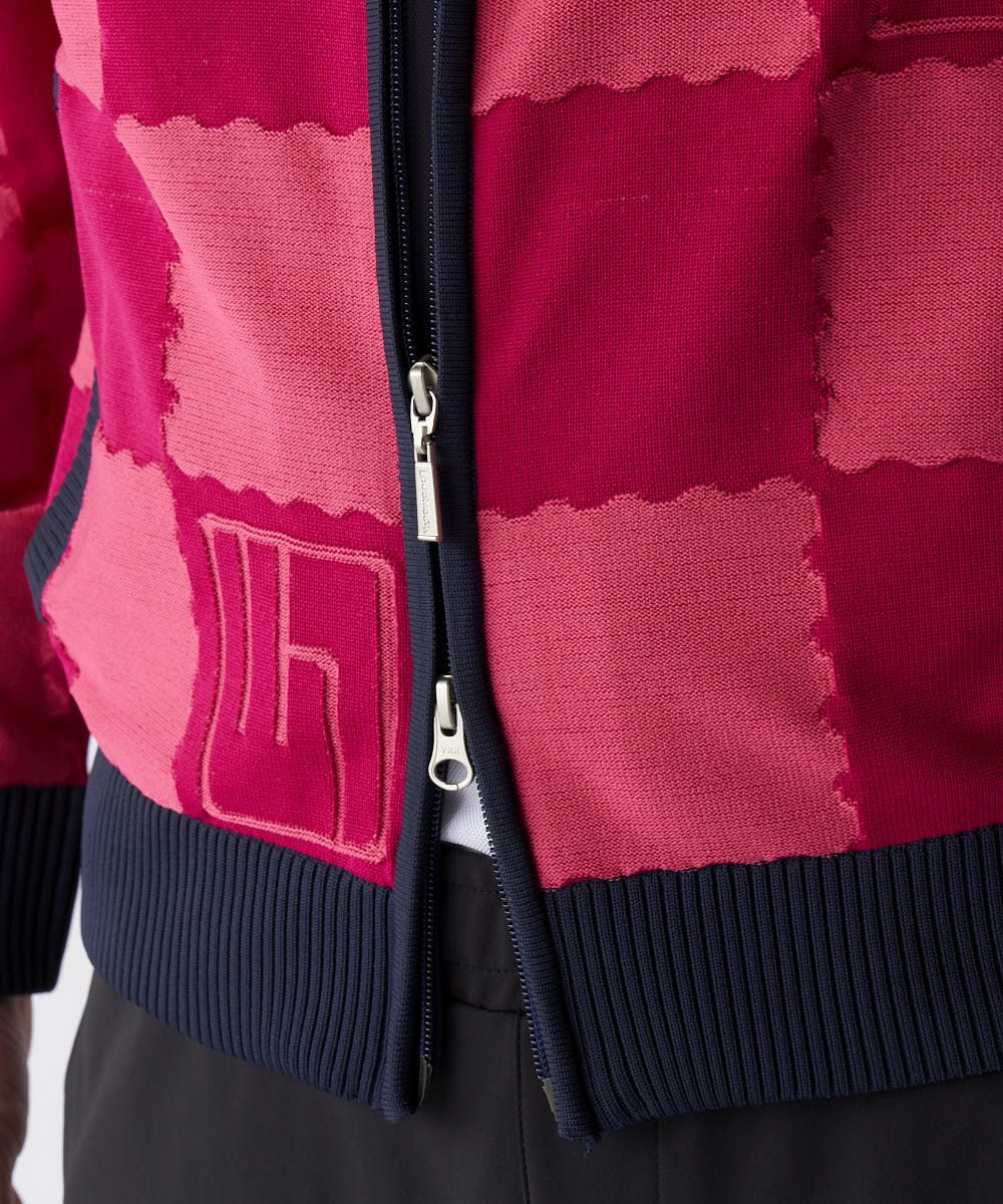 メンズ 蓄熱ニットブルゾン ピンク | LOUDMOUTH JAPAN